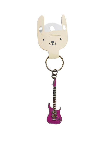 Pink Guitar Keyring