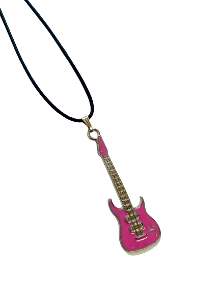 Pink Guitar Cord Necklace