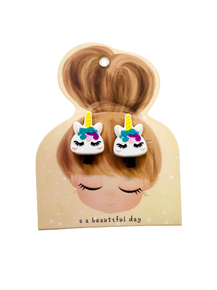 Unicorn Face Hair Clips