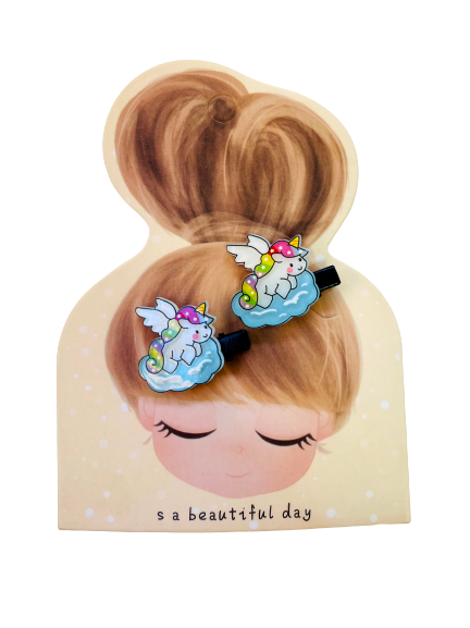 Cloud Unicorn Hair Clips