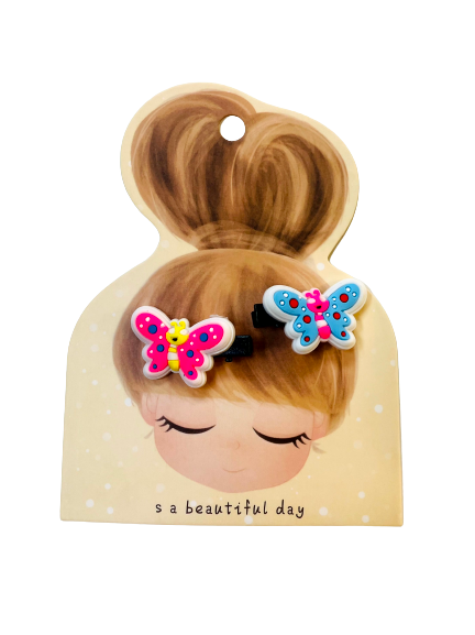 Happy Butterfly Hair Clips