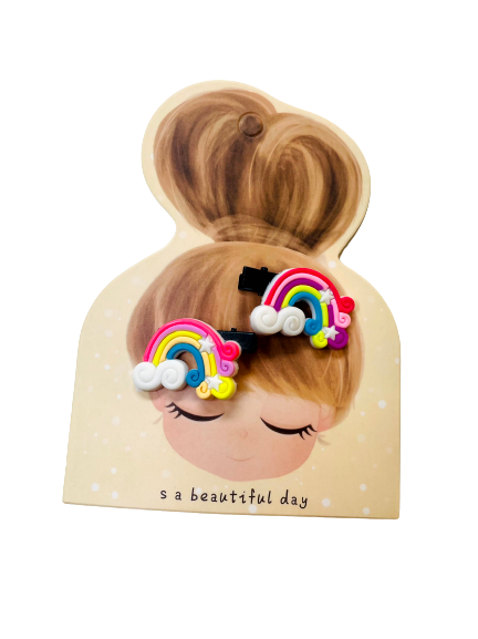 Happy Rainbow Hair Clips