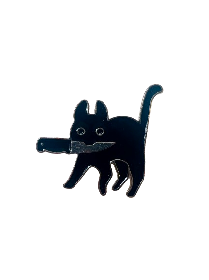 Knife Cat Enamel Pin