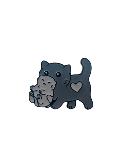 Cat & Kitty Enamel Pin