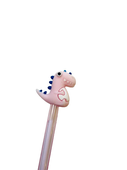 Clear Pink Dinosaur Pen