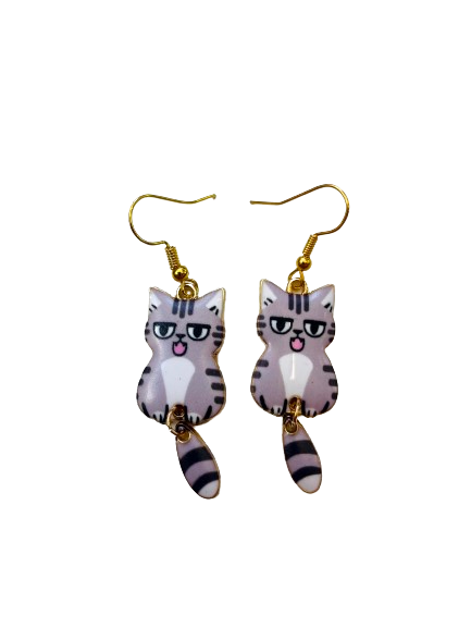 Scruffy Cat Earrings