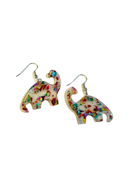 Glittery Diplodocus Earrings