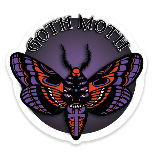 Goth Moth Vinyl Sticker