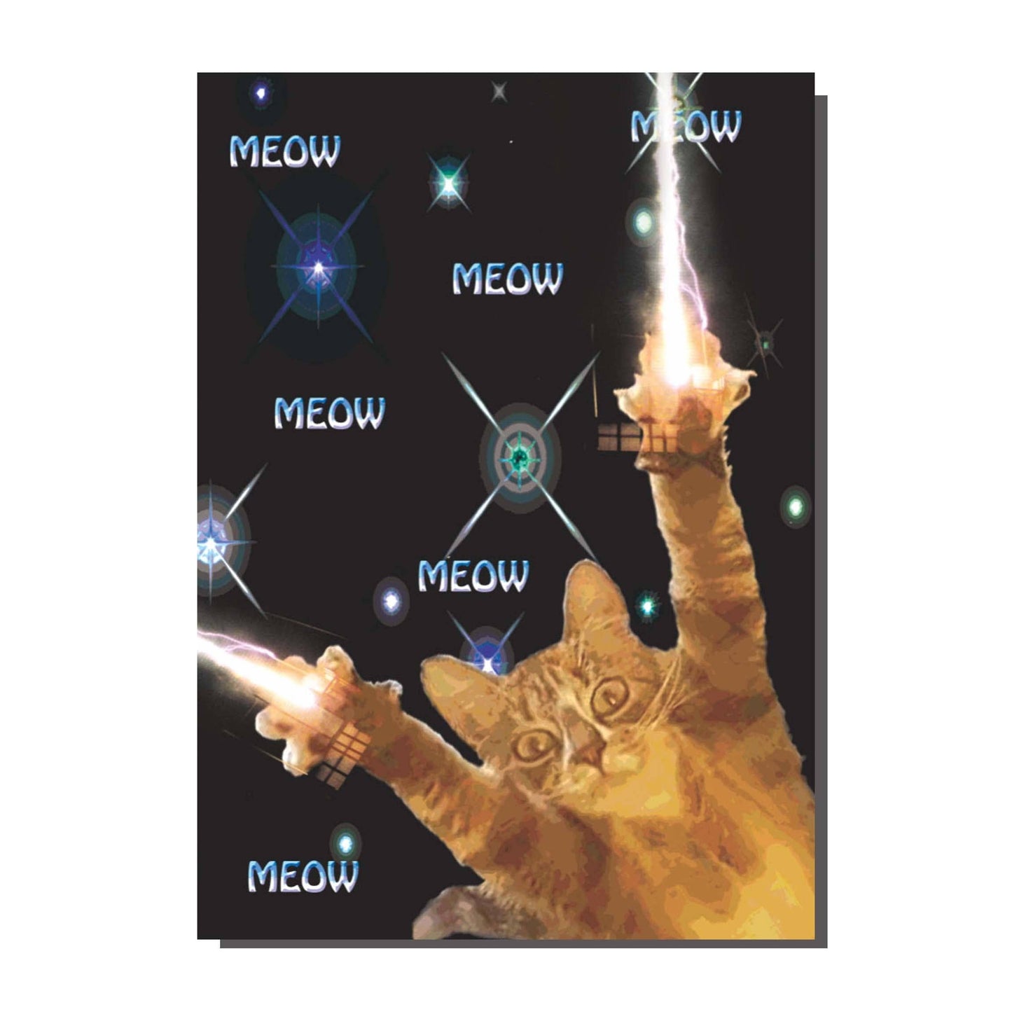 Zap Meow Zap Space Kitty Greetings Card