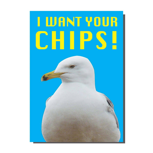 I Want Your Chips Seagull Card