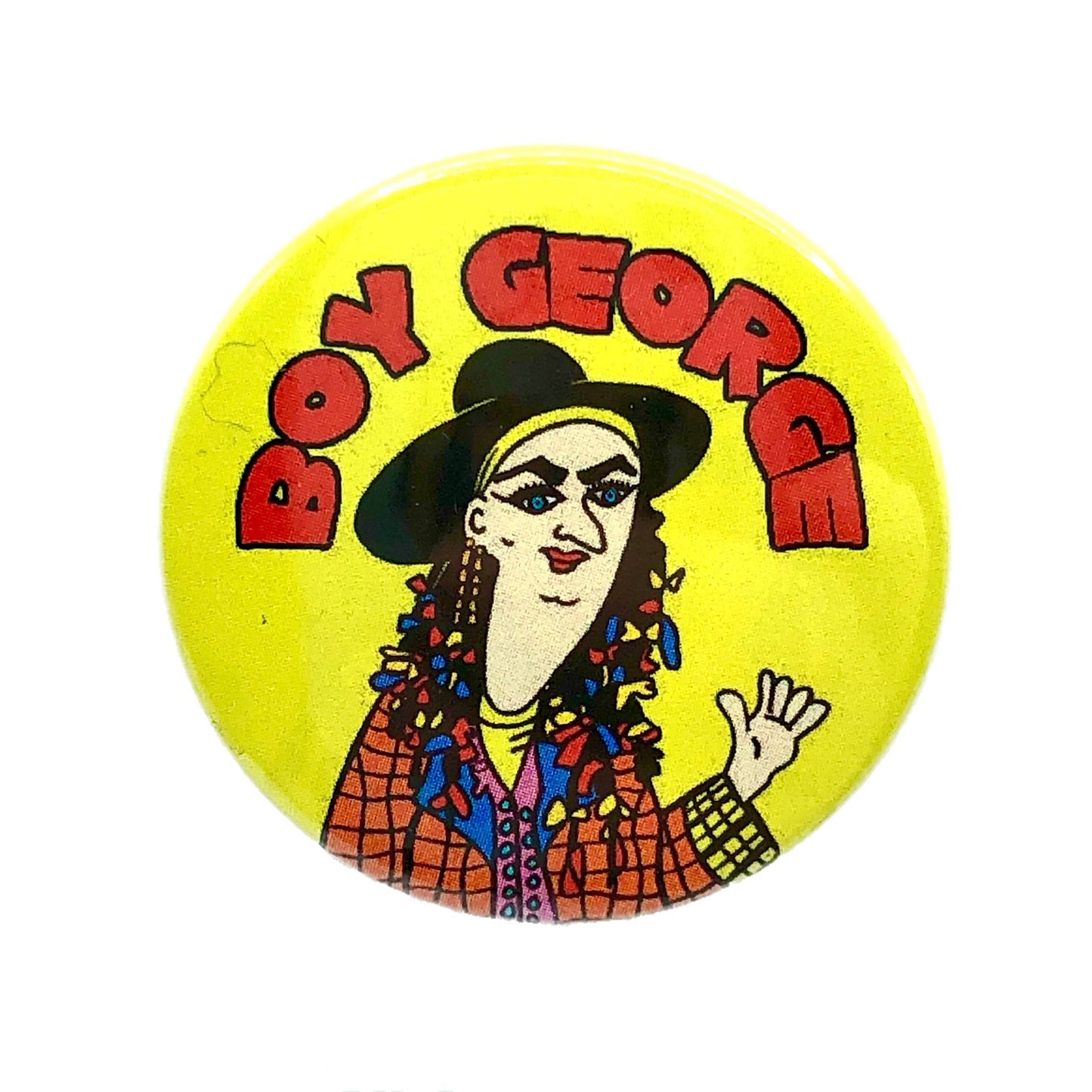 Boy George Cartoon Button Pin Badge