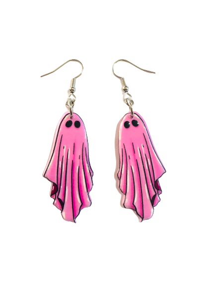 Pink Ghost Earrings