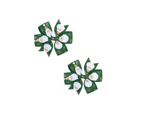 Green Santa Christmas Bows